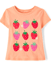 Baby And Toddler Girls Strawberries Graphic Tee