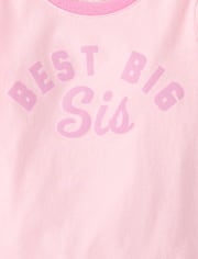 Baby And Toddler Girls Best Big Sis Graphic Ringer Tee