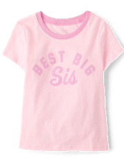 Baby And Toddler Girls Best Big Sis Graphic Ringer Tee