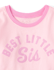 Baby And Toddler Girls Best Little Sis Graphic Ringer Tee