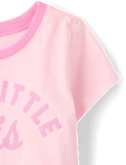 Baby And Toddler Girls Best Little Sis Graphic Ringer Tee