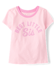 Baby And Toddler Girls Best Little Sis Graphic Ringer Tee