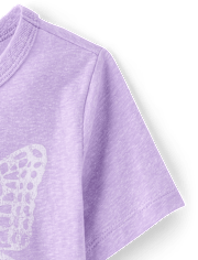 T-shirt graphique décontracté à papillon chiné pour bébés et petites filles