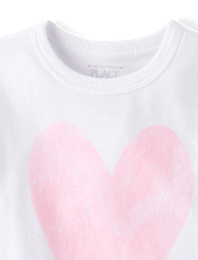 Baby And Toddler Girls Marled Heart Relaxed Graphic Tee