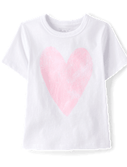 Baby And Toddler Girls Marled Heart Relaxed Graphic Tee