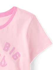 T-shirt graphique à col rond « Meilleure grande sœur » pour filles