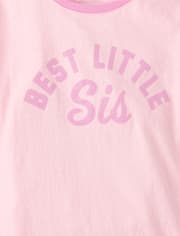 Girls Best Little Sis Graphic Ringer Tee