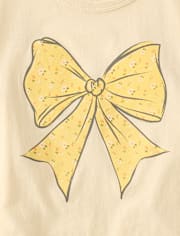 T-shirt graphique décontracté à nœud floral pour filles