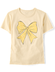 T-shirt graphique décontracté à nœud floral pour filles
