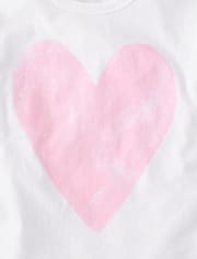 T-shirt graphique oversize à cœur chiné pour filles