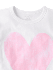 T-shirt graphique oversize à cœur chiné pour filles