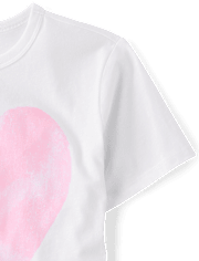 T-shirt graphique oversize à cœur chiné pour filles