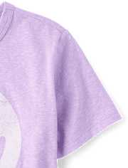 T-shirt graphique oversize à motif visage souriant chiné pour filles