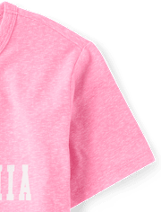 Girls Marled LA California Vibes Oversized Graphic Tee