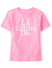 Girls Marled LA California Vibes Oversized Graphic Tee
