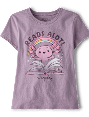 Girls Reads Alotl Graphic Tee