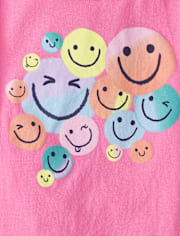 Girls Happy Face Graphic Tee
