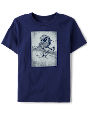 Boys Dino Skateboard Graphic Tee