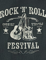 Boys Rock N' Roll Festival Front And Back Graphic Tee