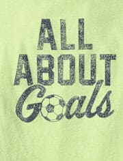 Boys Marled All About Goals Soccer Graphic Tee