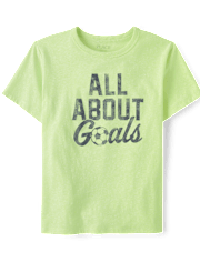 Boys Marled All About Goals Soccer Graphic Tee