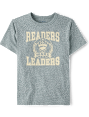 Boys Marled Readers Make Leaders Graphic Tee