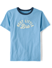Boys Best Little Bro Graphic Ringer Tee