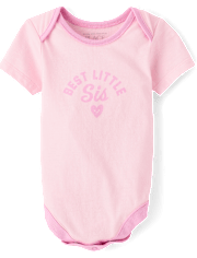 Baby Girls Best Little Sis Graphic Bodysuit