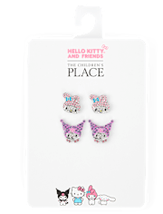 Girls Hello Kitty And Friendsâ¢ Pave Earrings 2-Pack