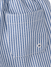 Boys Striped Seersucker Swim Trunks