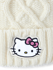 Girls Hello Kitty® Cable Knit Pom Pom Beanie