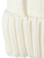 Girls Hello KittyÂ® Cable Knit Pom Pom Beanie