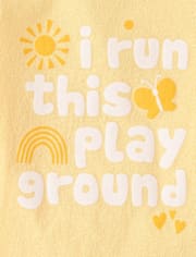 Baby And Toddler Girls I Run This Play Ground Graphic Tee