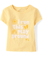 Baby And Toddler Girls I Run This Play Ground Graphic Tee