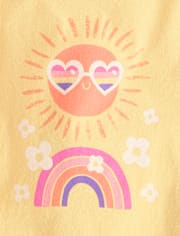 Baby And Toddler Girls Sun Rainbow Graphic Tee