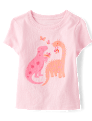 Baby And Toddler Girls Dino Graphic Tee