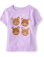 Baby And Toddler Girls Bear Graphic Tee