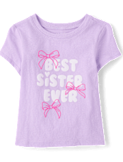 Baby And Toddler Girls Best Sister Ever Graphic Tee
