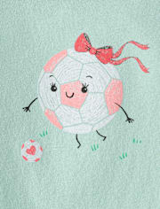Baby And Toddler Girls Soccer Ball Graphic Tee