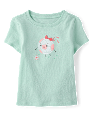 Baby And Toddler Girls Soccer Ball Graphic Tee