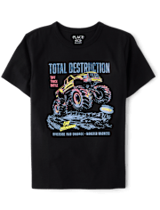 Boys Total Destruction Monster Truck Graphic Tee