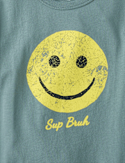 Boys Sup Bruh Happy Face Graphic Tee