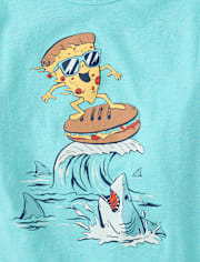 Boys Pizza Surfer Graphic Tee
