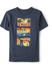 T-shirt graphique pour garçon, motif scène de plage