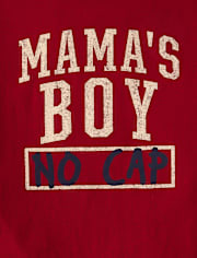 Boys Mama's Boy No Cap Graphic Ringer Tee