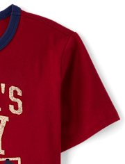 Boys Mama's Boy No Cap Graphic Ringer Tee