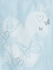 Girls Butterfly HeartGraphic Tee
