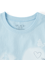Girls Butterfly HeartGraphic Tee