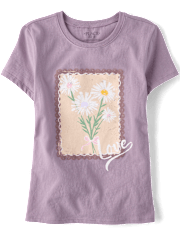 Girls Flowers Graphic Tee