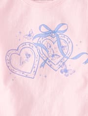 Girls Heart Locket Graphic Tee